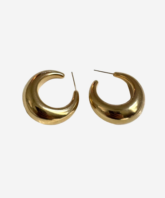 14K Gold Large Chunky Hoop Earrings