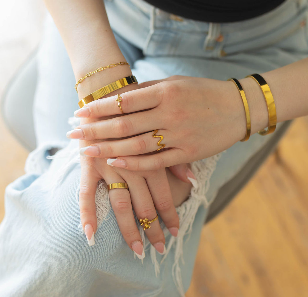 Golden Wave Ring