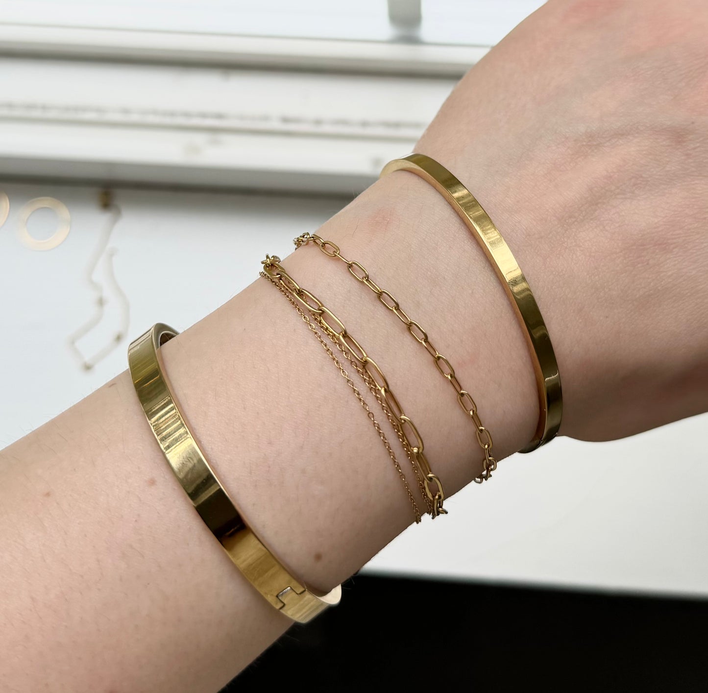 ''Francesca no.2''Chain Bracelet,14k gold plated stainless steel bracelet