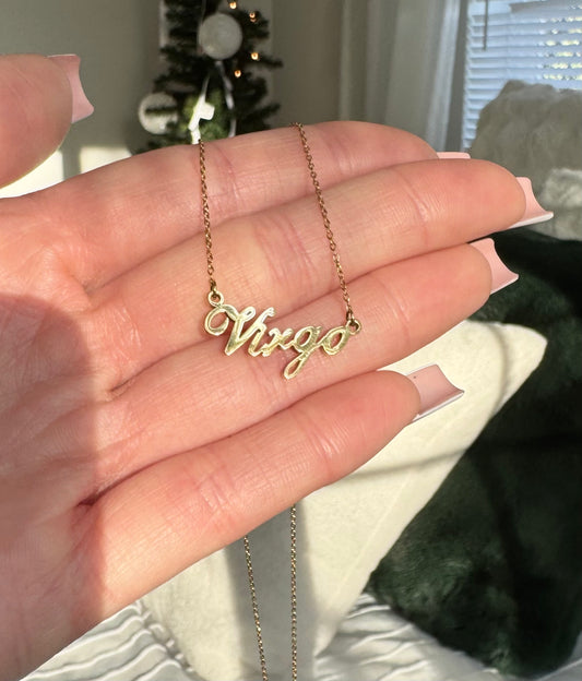 ''Virgo'' 14k Gold Plated stainless steel necklace