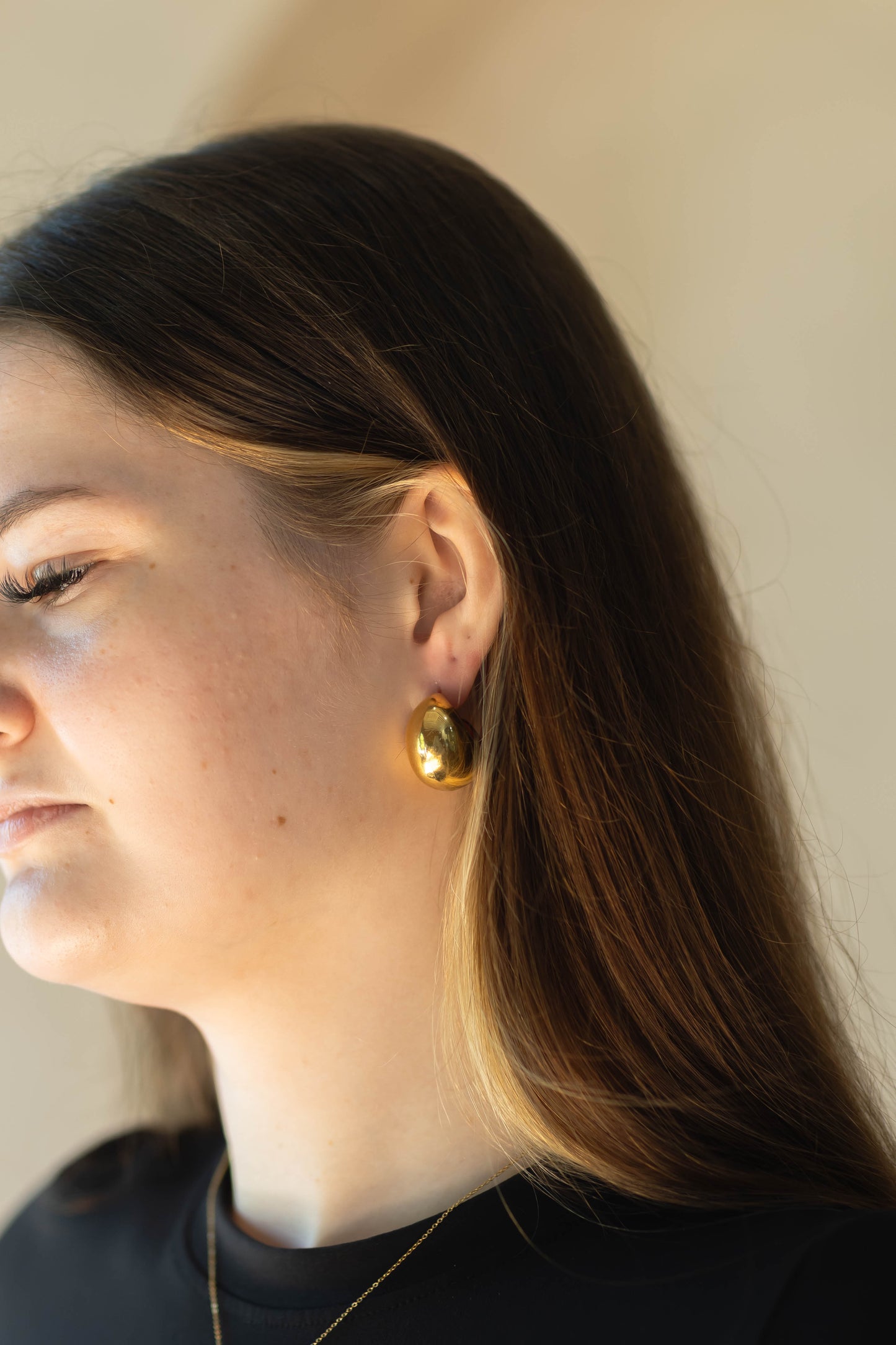 14K Gold Mini Chunky Hoops