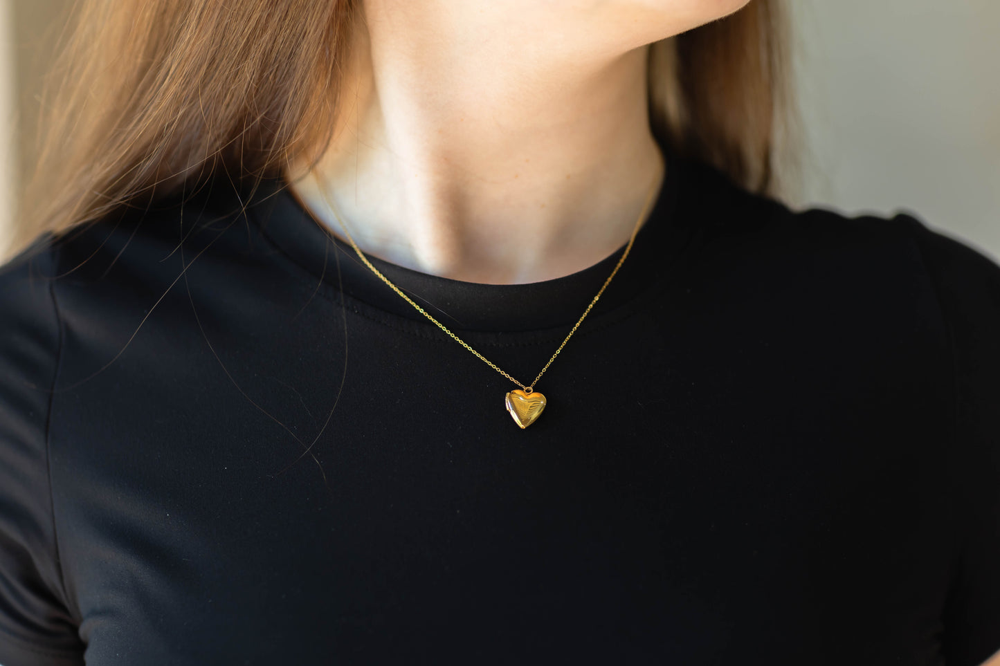 14K Gold Heart Locket Necklace