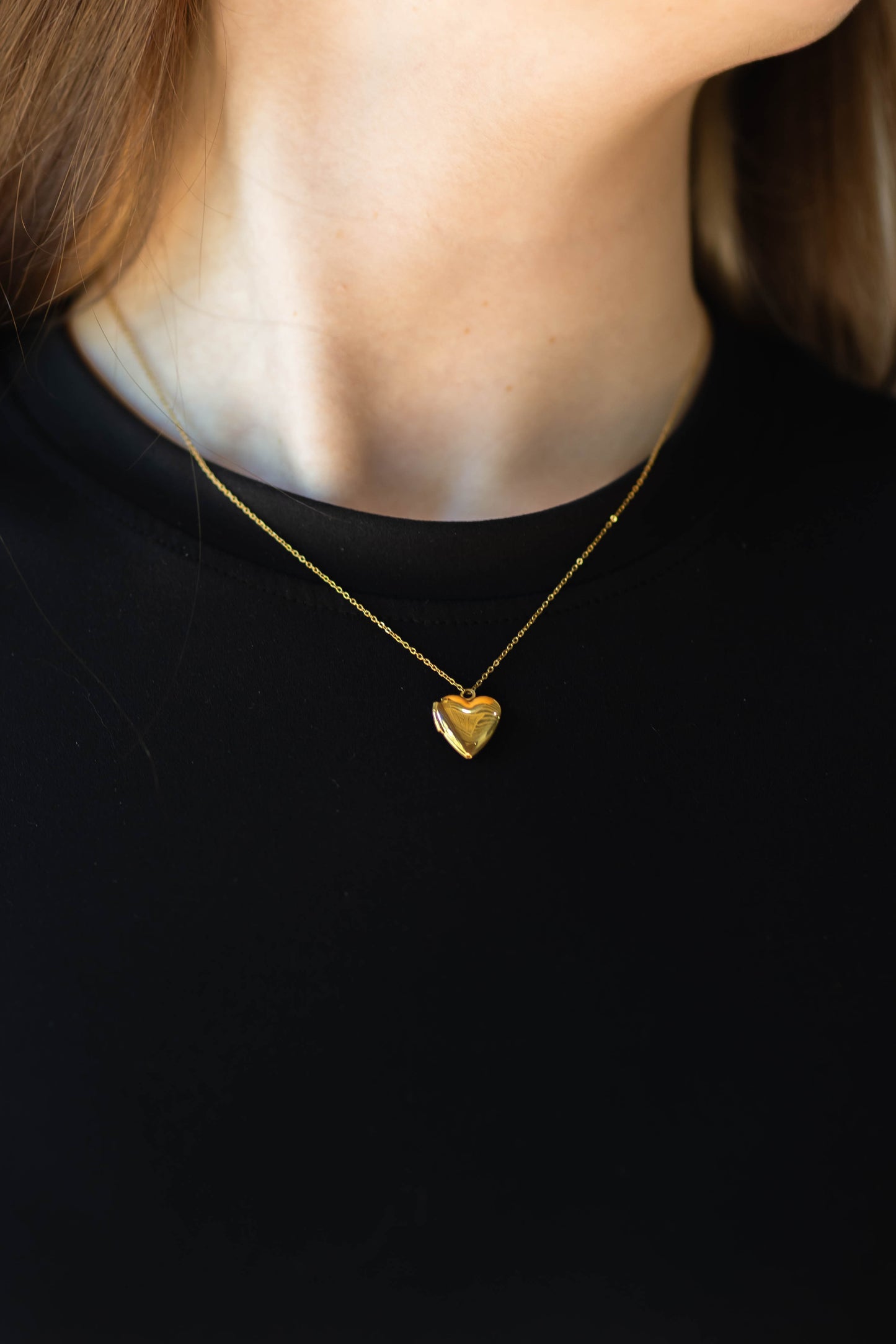 14K Gold Heart Locket Necklace