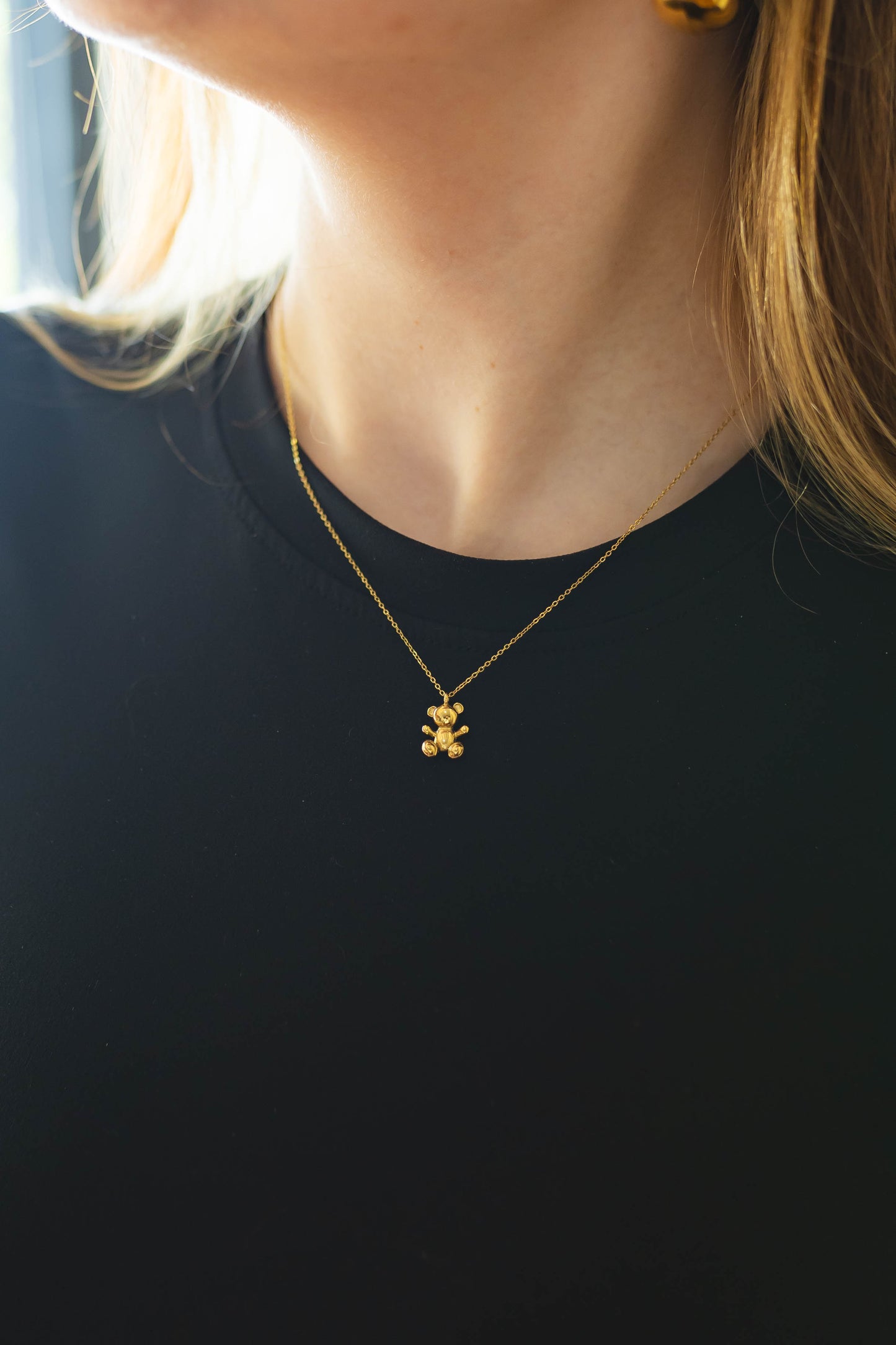 Teddy Bear 14k Gold Necklace