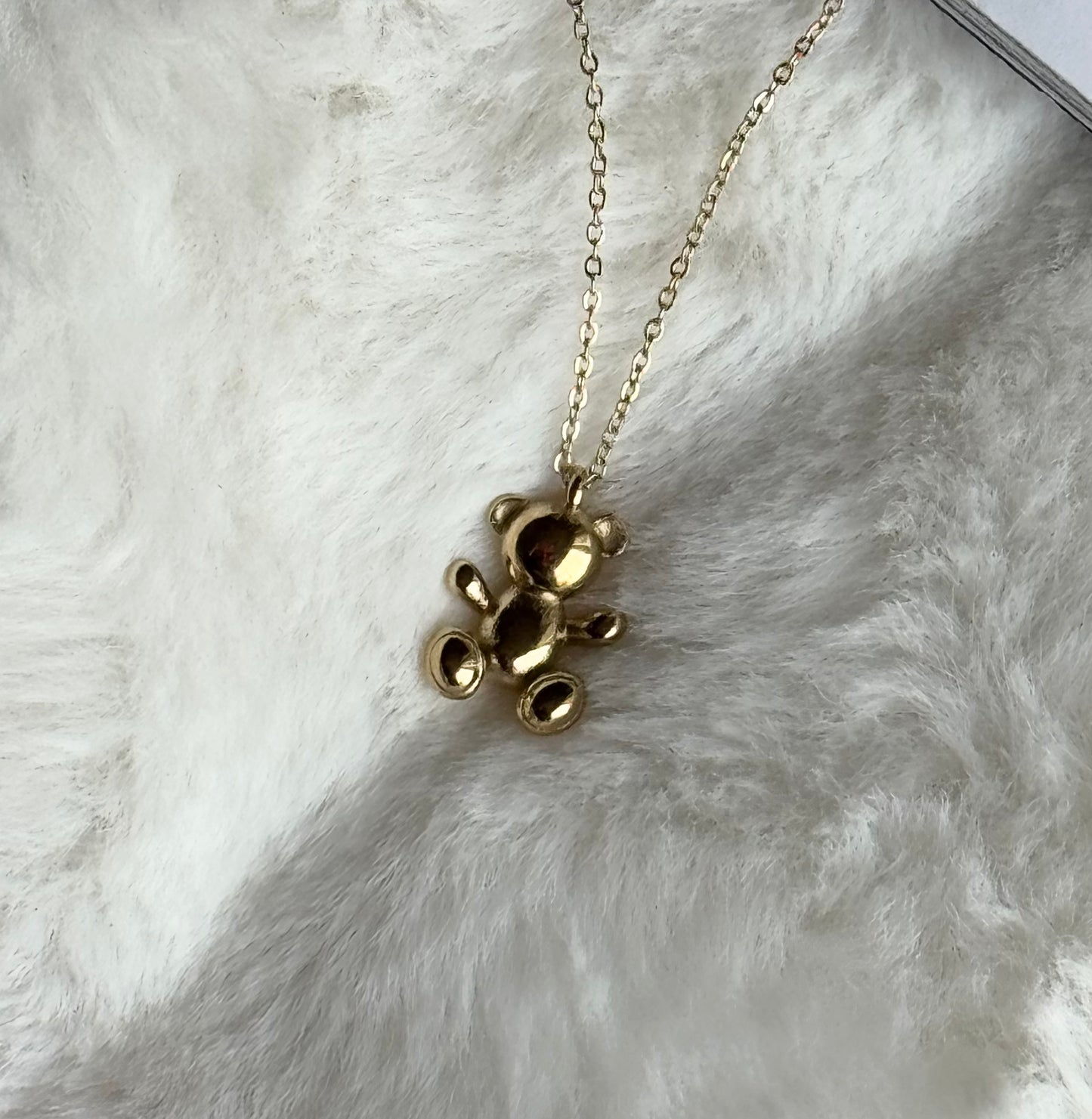 Teddy Bear 14k Gold Necklace