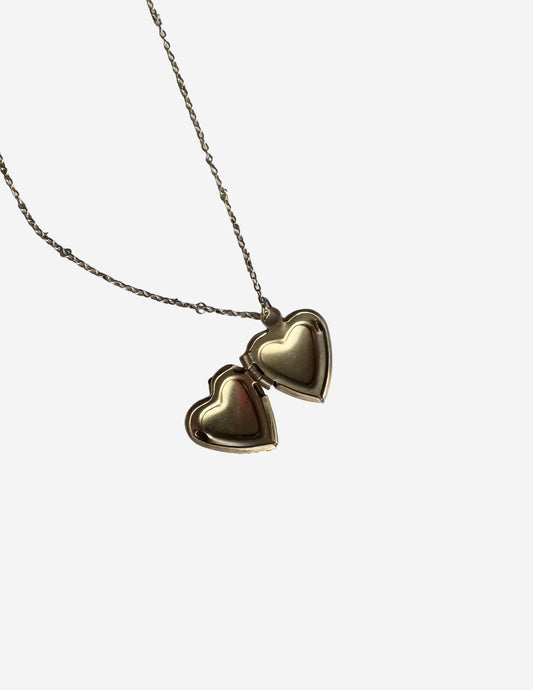 14K Gold Heart Locket Necklace